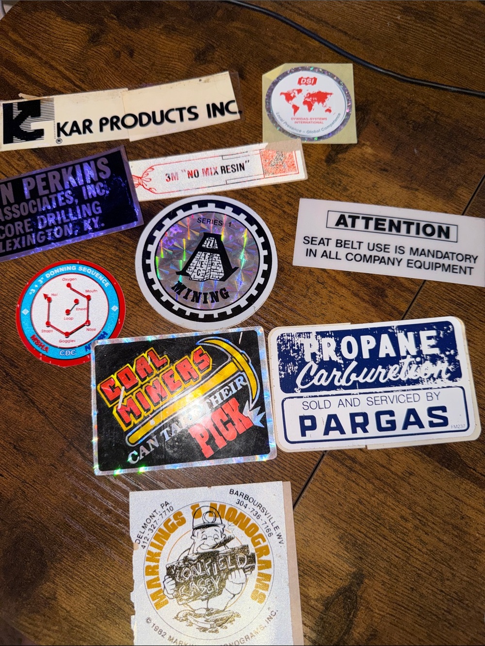 1980’s Eastern Kentucky Vintage Coal mining stickers lot of 10